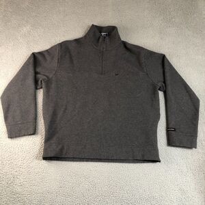 Vintage Polo Ralph Lauren Sport Sweater Mens XL Gray Mock Neck‎ 1/4 Zip Pullover
